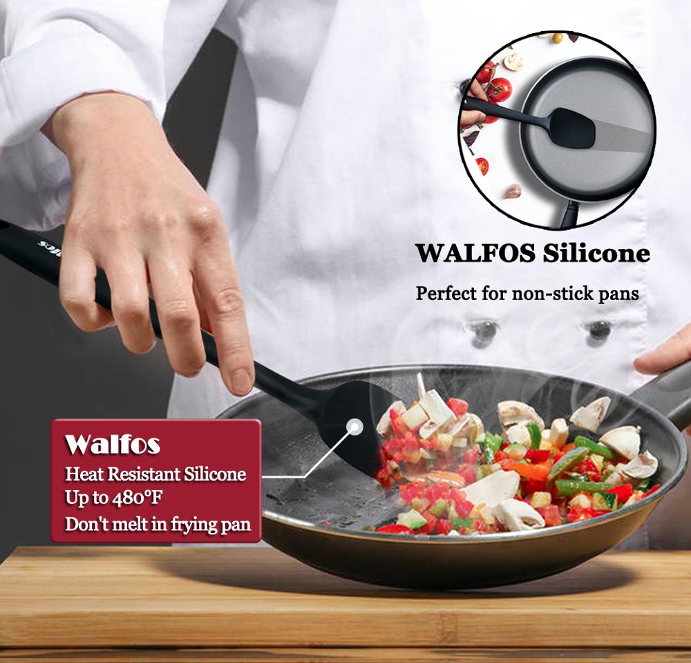 Walfos 5 Stks/set Non-stick Siliconen Spatel Bakken Gebak Hittebestendige Siliconen Spatel Keukengereedschap Koken Tool