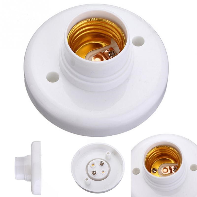 E27 runde plast sokkel skrue lyspære lampe sokkel holder 1 stk nyttig hvit  e27 sokkel lampe sokkel populær lampeholder