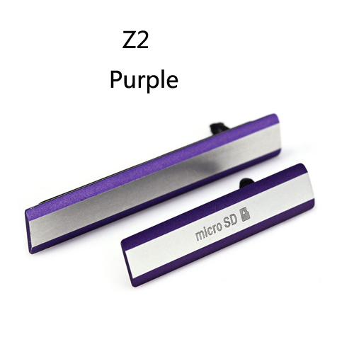 Funda protectora de polvo para Sony xperia z3 compact Mini M55W D5803 D5833 Z2 Z1, puerto de carga Micro SD USB y tarjeta SIM trasera: Z2 D6503 L50W Purple