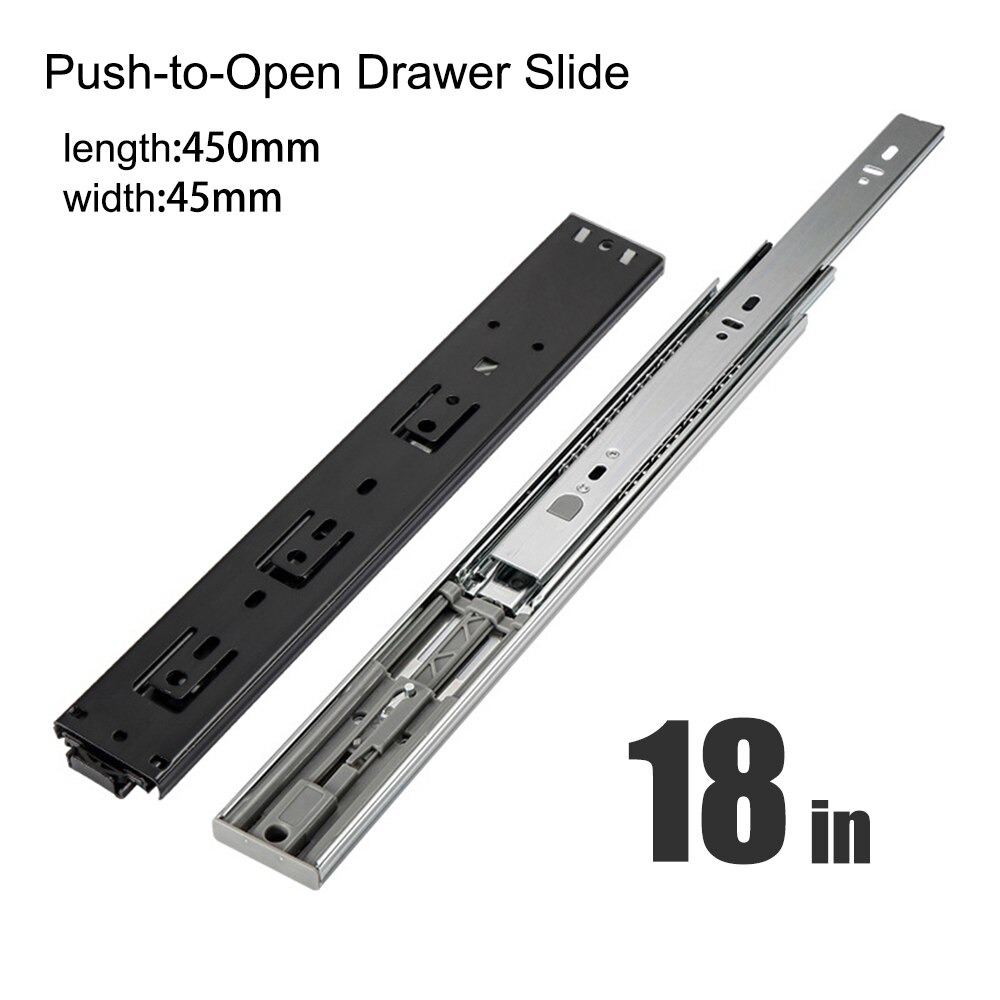 Gifsin – glissières de tiroir à roulement à billes 10-20 pouces, Extension complète, quincaillerie de meubles: Iron-18in(450mm)
