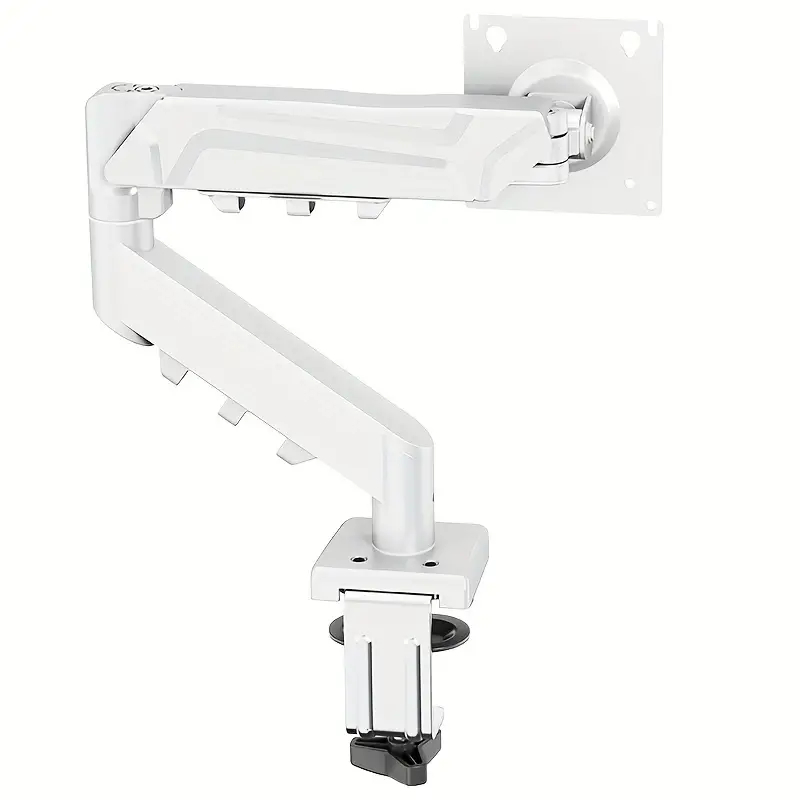 Single Monitor Arm For 13-32" Screen Adjustable Single Monitor Bracket Full Motion Swivel Desktop Monitor Stand for Home Office: WHITE