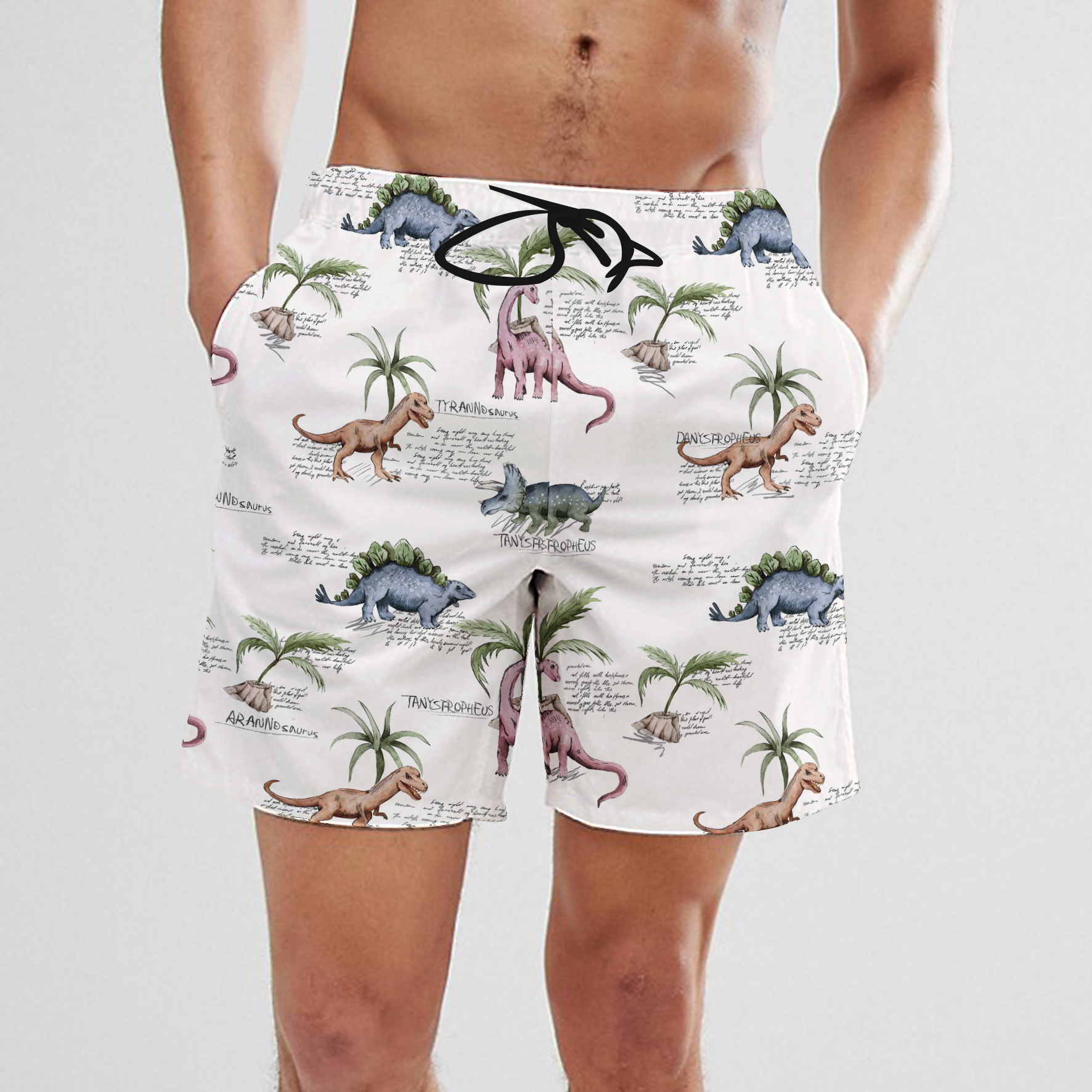 SummerFashion dessin animé cocotier voiture impression numérique hommes cordon Shorts séchage rapide hawaïen plage Fitness décontracté court: S / GRIS
