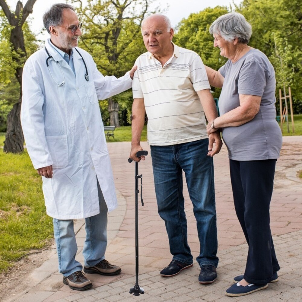 Old People Collapsible Walking Stick LED Lightweight Cane for the Elder