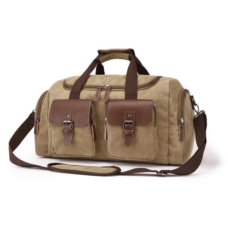 Bolso de viaje de estilo europeo y americano bolso de lona bolso de equipaje de viaje bolso de hombre un hombro: Q329A5