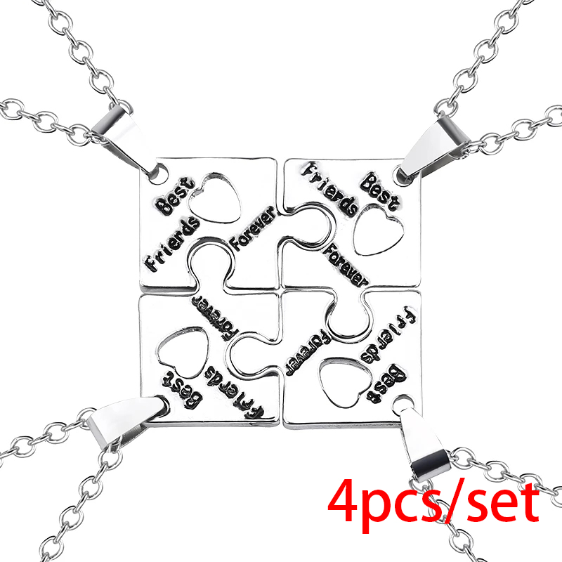 3/4/5/6/7/8/9/10 Stuks Beste Vriend Stiksels Ketting voor Mannen Vrouwen Studenten Bff Vriendschap Hanger Ster Ketting Choker Sieraden: Donker Goud
