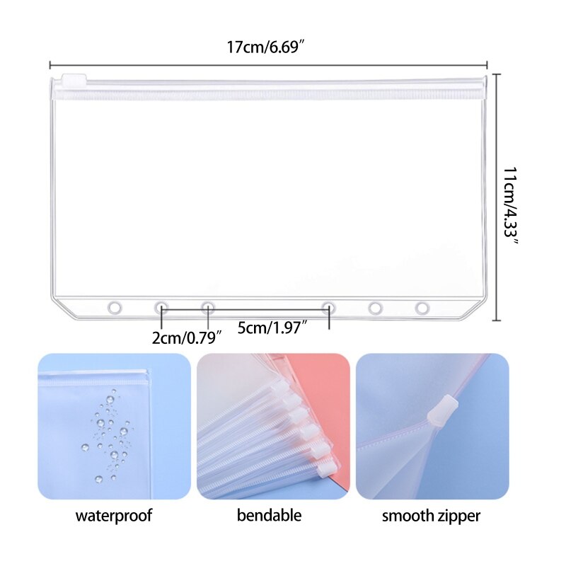 Portable Binder Planner Set with Binder Budget Envelopes Hidden Card Slots 6-ring Notepad Binder Journal for Adult D5QC