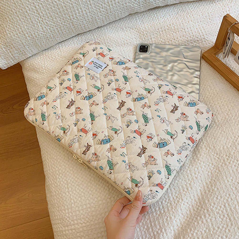 Flower Pattern Laptop Sleeve Case Bags Portable Computer Cover Bag Tablet Pouch for Macbook Air Pro 11 13 14 15 Inch Cover: 11-inch / ROYAL BLUE