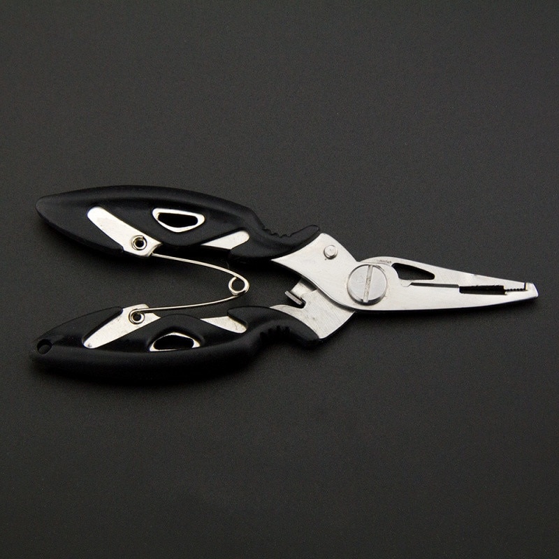 Fishing Plier Scissor Braid Line Lure Cutter Hook Remover Tackle Tool Cutting Fish Use Tongs Scissors Multi Function Plier: black