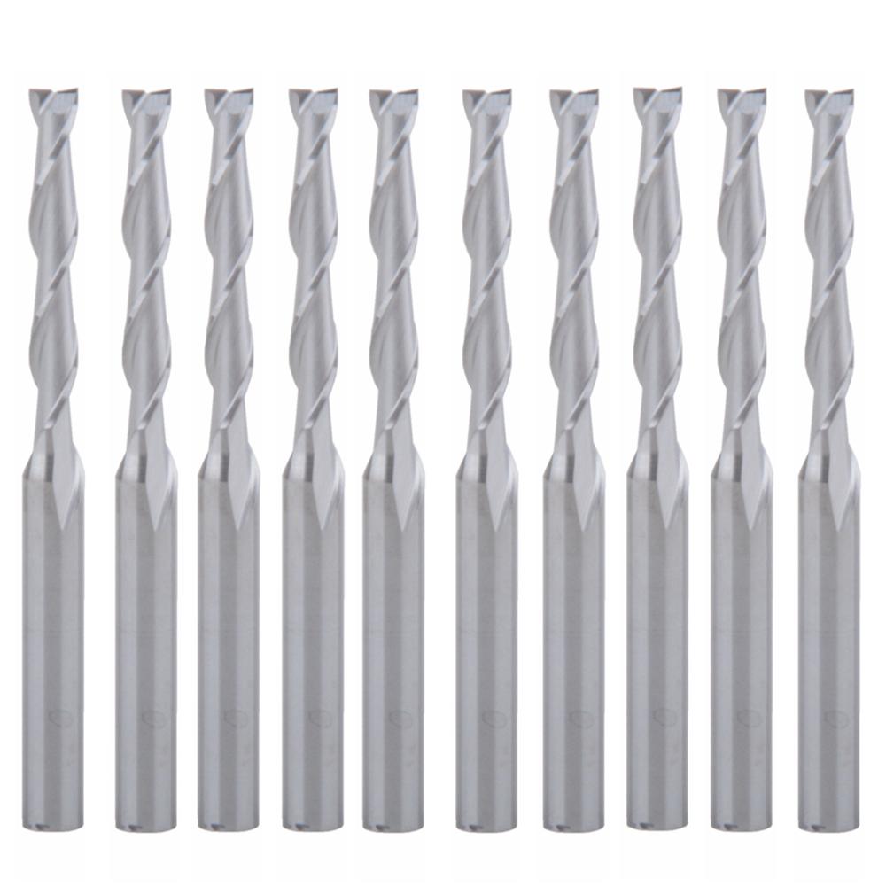 10 pcs Dubbele Fluit Spiraal Snijder 3.175X2.5X17mm Graveren Snijden Bit voor Palissander Multiplex