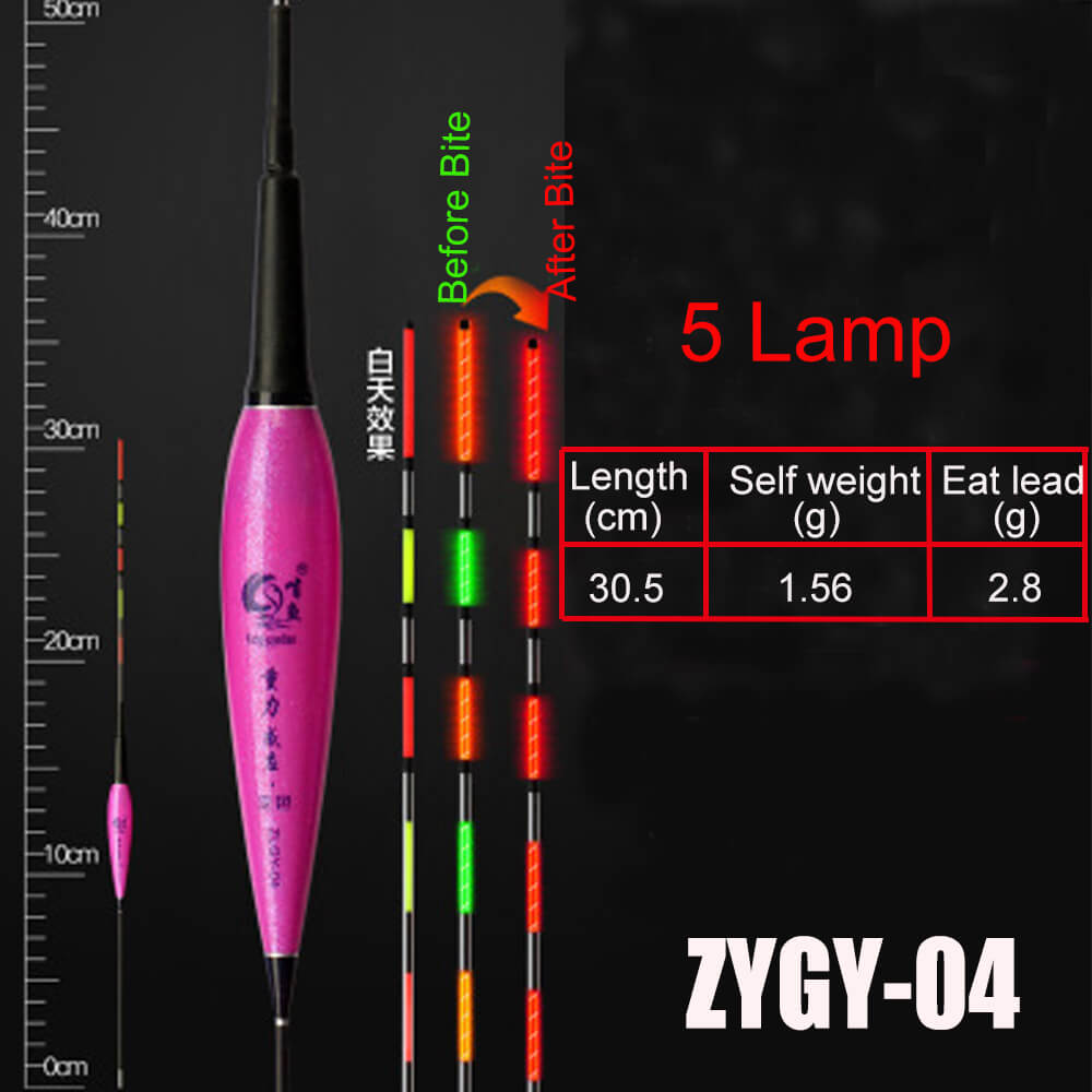 1pc slimme led-vislampen,  cr425 nachtvissers met zwaartekrachtsensor, kleurveranderende dobber, inclusief batterijstopper en accessoire: Zygie -04