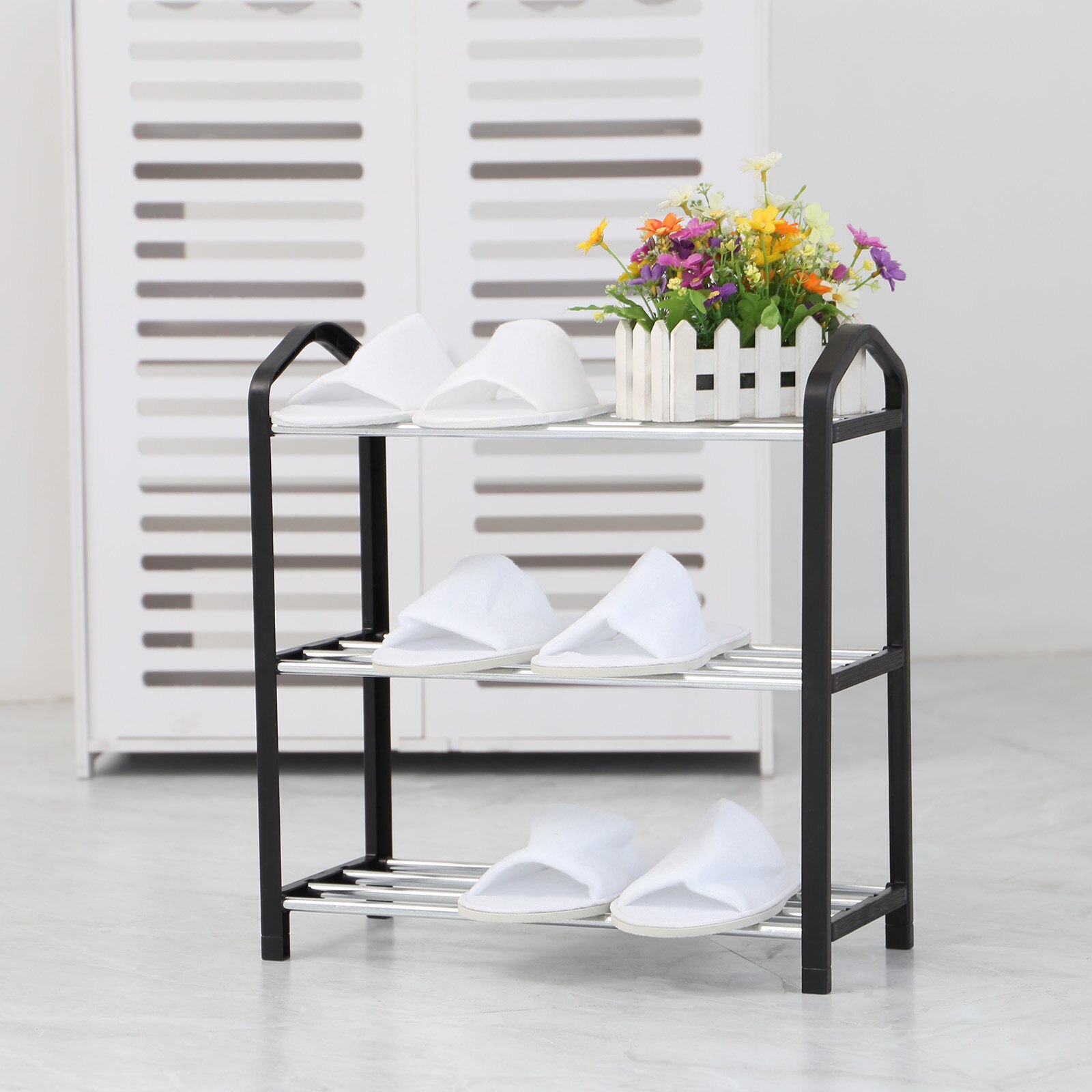 3/4/5 Tiers Modern Shoe Rack Shoe Hanger Solid Room Organizer Multi-layer Shoes Shelf Multi-functional Bedroom Storage Household