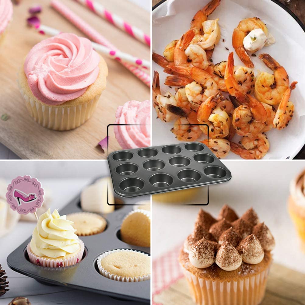 12 Cups Bakvorm Non-stick Cupcake Muffin Bakken Pan Carbon Staal Bakplaat Lade Taart Biscuit Tin Bakware bakken Levert