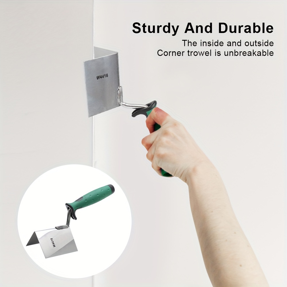 Stainless Steel Inner Corner Trowel, Diatom Mud Construction Auxiliary Tools Comfortable Grip Easy To Use Putty Scraper