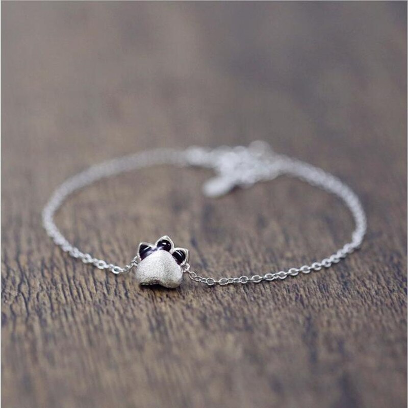 Female High 925 Sterling Silver Jewelry Short Paragraph accessories Cat Kit Sweet Bracelet SB38