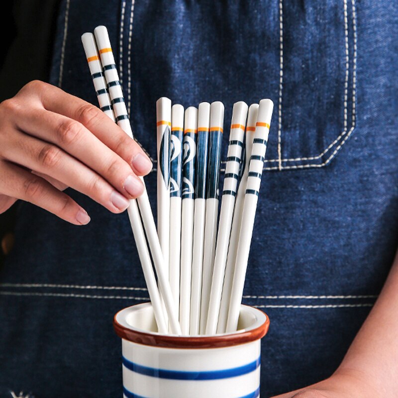 Pałeczki ceramiczne wielokrotnego użytku japońskie Sushi zestaw pałeczek gospodarstwa domowego porcelanowe zastawy stołbyć winnym porcelany kostnej pałeczki kuchenne prezenty