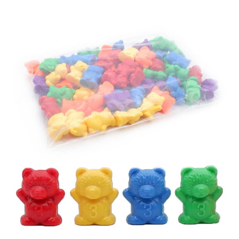 Children Montessori Toy 1set Boxed Counting Bear Montessori Educational Cognition Rainbow Matching Game Educational Toys