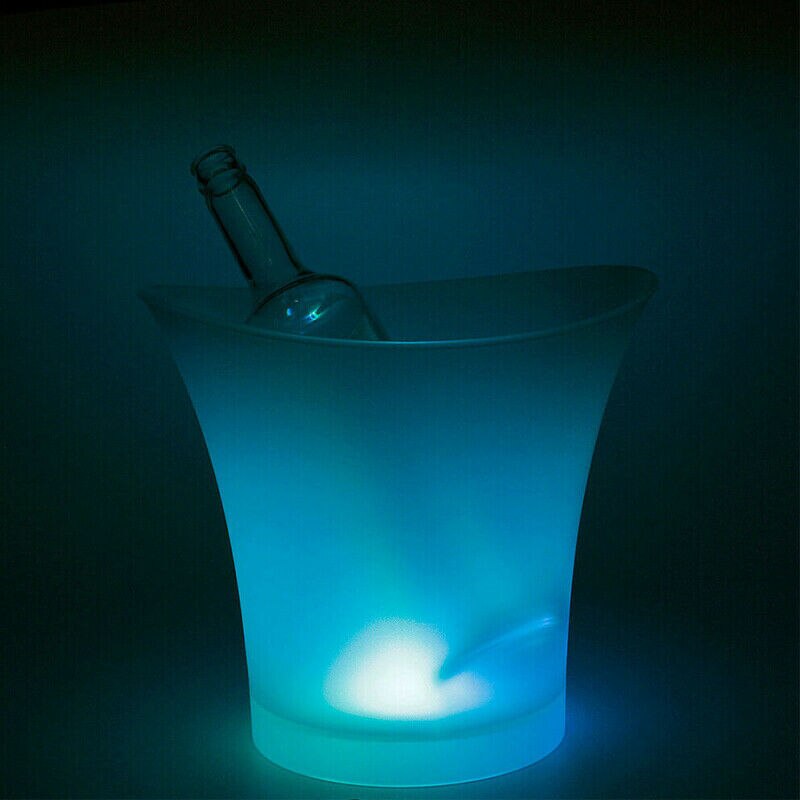 Colorido led garrafa de vinho cobre espumante champanhe decoração da lâmpada tampa barra garrafa balde gelo festa decoração do casamento: Azul