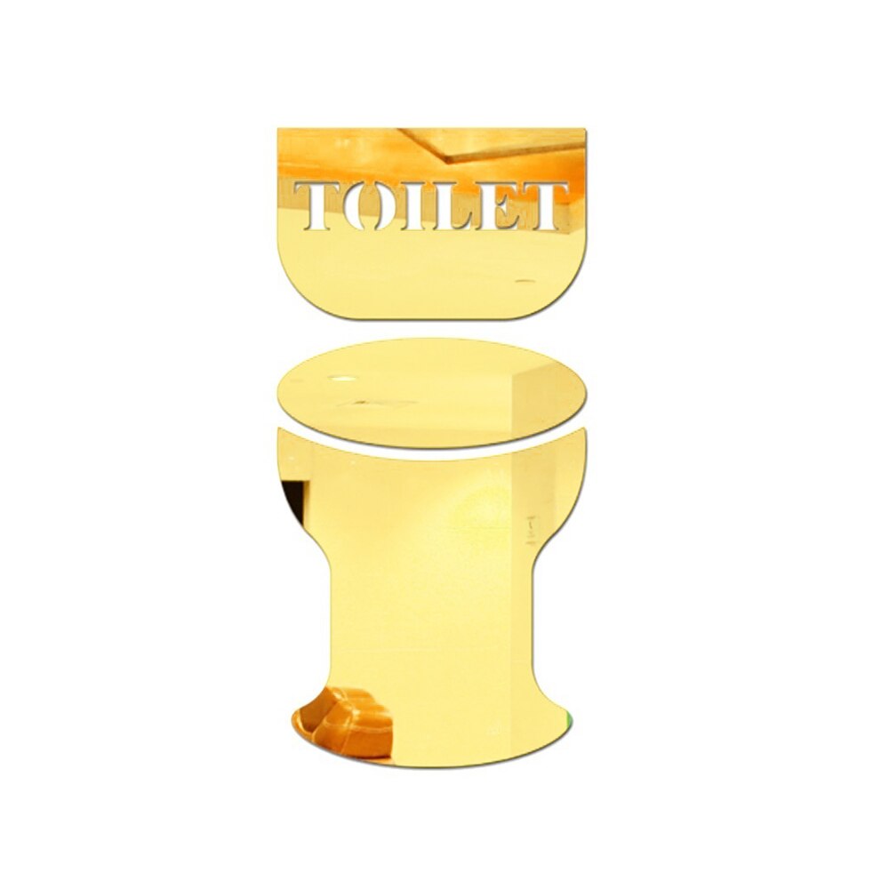 3D Acrylic Bathroom Mirror Stickers Door Sign Removable Wall Decal Acrylic Self-Adhesion Toilet Door Decoration: 6