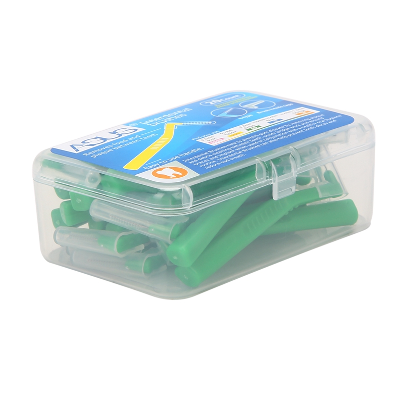 ASUS L Shape Push-Pull Interdental Brush 20Pcs/Box Oral Care Teeth Whitening Tooth Pick Tooth Orthodontic Toothpick Tooth: Green