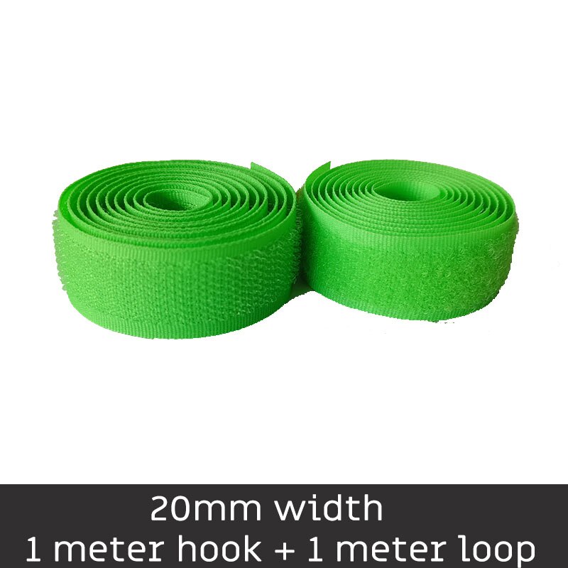2-10Cm Breedte Lichtgroen Geen Lijm Haak Loop Sluiting Tape Voor Naaien Accessoires Tape Sticker Strap Diy: 20mm width