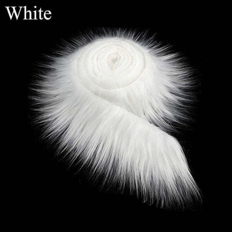 1.5M Faux Fur Collar Faux Fur Trim Hoodie Trim Made Fur For Hood Collar Shawl Down Coat Shoes And Hats Accessories Diy Home Deco: white