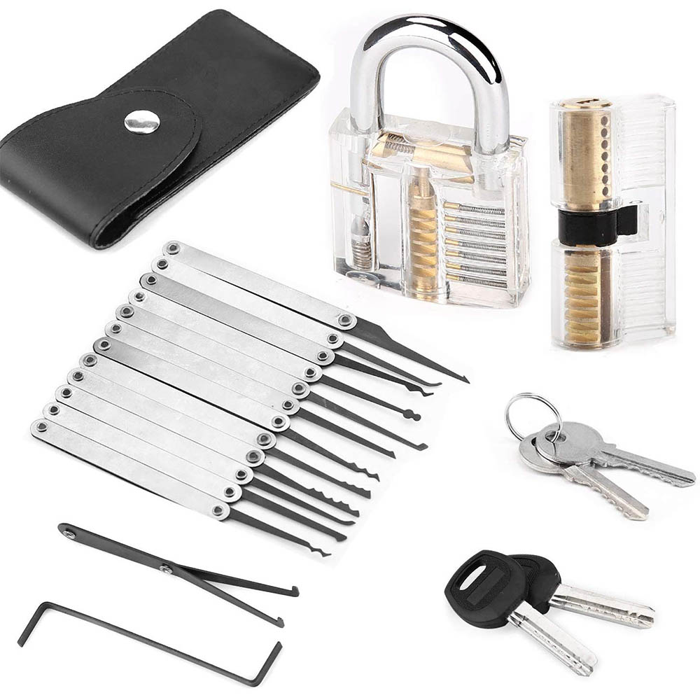 Locksmith Supplies Hand Tools With Practice Lock Pick Set Tension Wrench Broken Key Tool Combination Padlock Hardware Tools