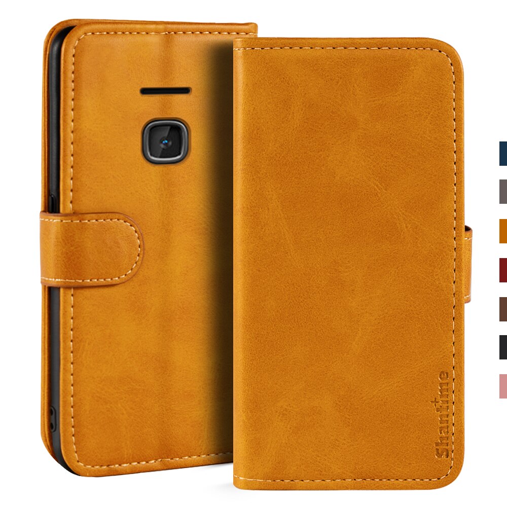 Case Voor Nokia 225 4G Case Magnetische Wallet Leather Cover Voor Nokia 225 4G Stand Coque Telefoon Gevallen: Lightbrown