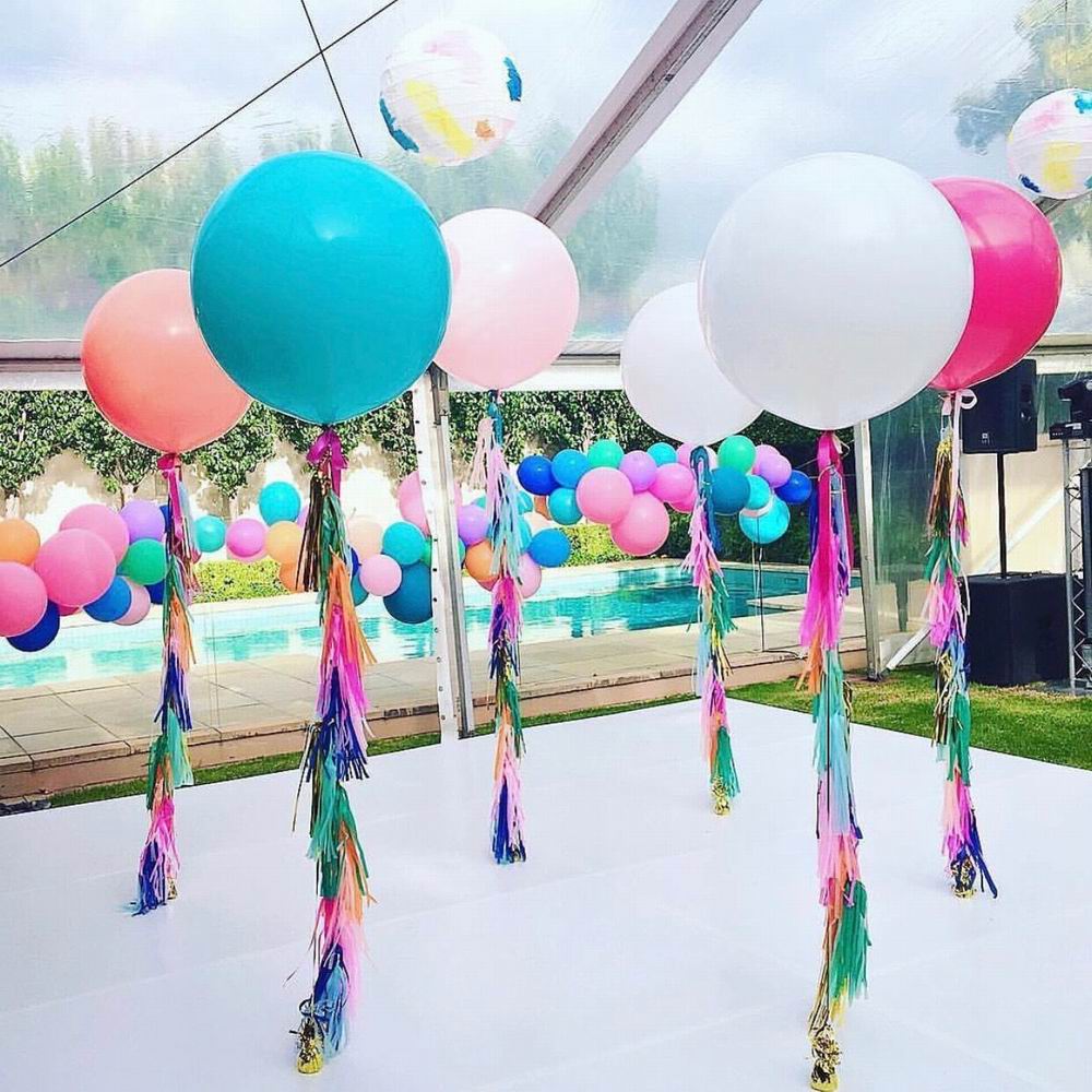 Globos de látex redondos negros de 36 pulgadas, decoración de boda, globos gigantes grandes de helio, decoración de de cumpleaños, bola de aire inflable