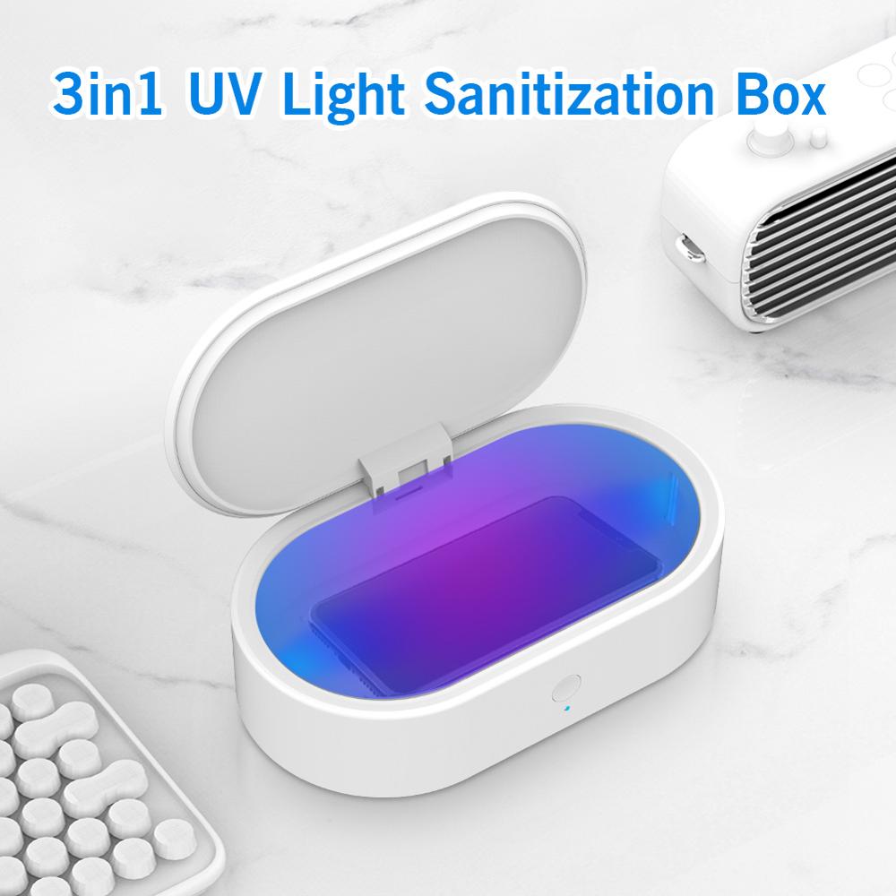 UV Phone Disinfection Box With 10W Wireless Charging UVC 99% sterilization rate Box For Phone Earphone Mask Underwear