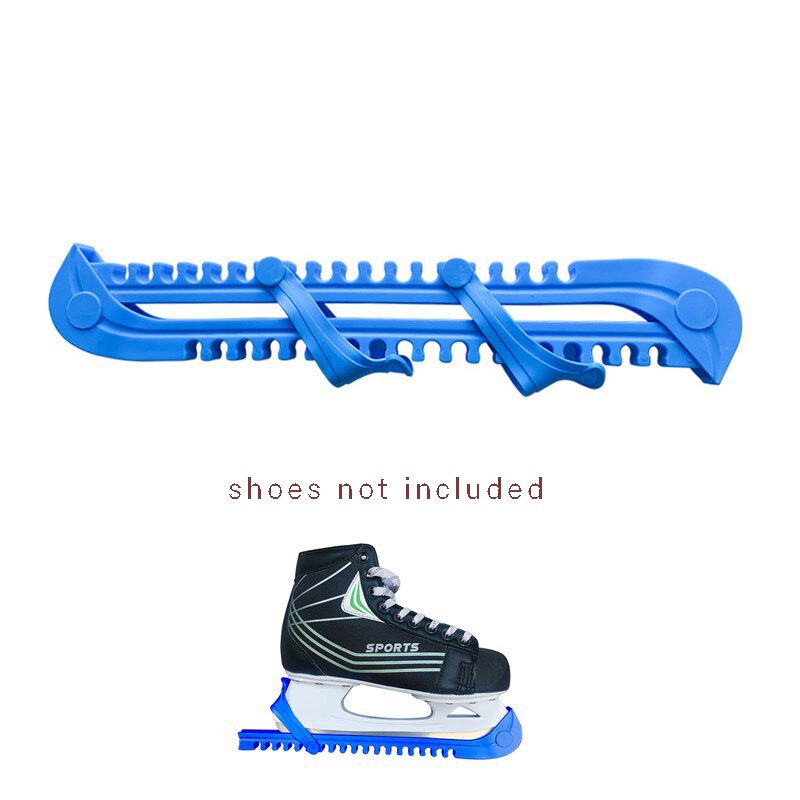 Par de patines de velocidad para patines, zapatos de patín con cuchilla de hielo, cubierta protectora de hoja nailon dura, antideslizante, resistente al desgaste, tamaño libre, 1 par: Blue