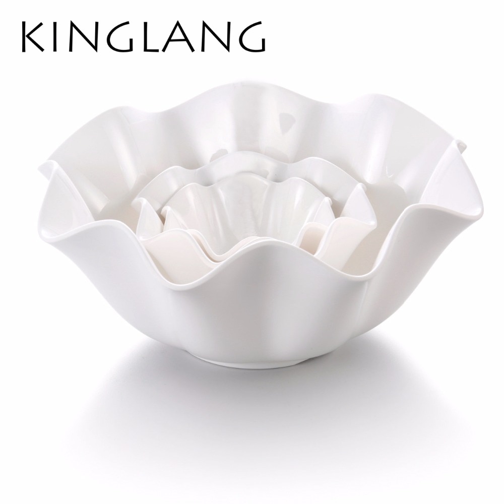 flower shaped melamine white big bowl small sauce dish rice bowl 3 sizes for option