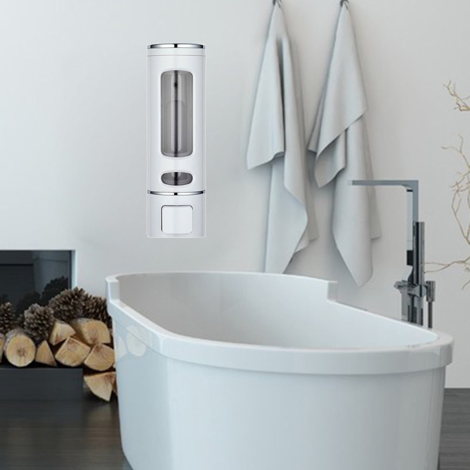 Hand Liquid Soap Dispenser Shower Bath Gel Wall Mounting Bathroom Hotel