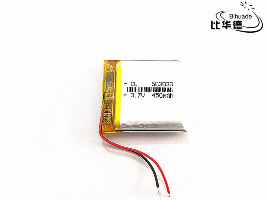 3.7 V 450 mAh 503030 Lithium polymère LiPo batterie Rechargeable ion cellules pour Mp3 Mp4 Mp5 bricolage PAD DVD E-book bluetooth casque