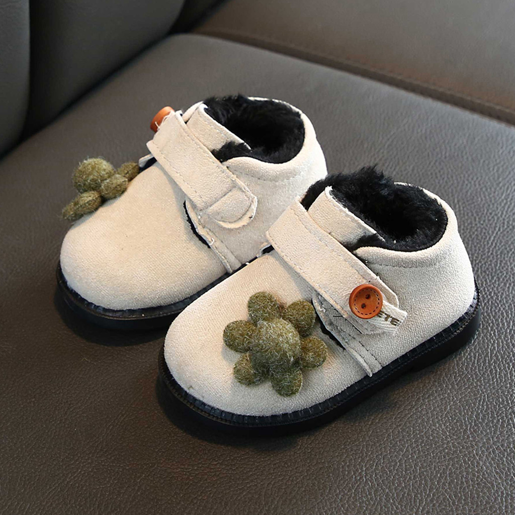 Kinderen Kid Baby Meisjes Laarzen Animal Prints Enkel Sport Korte Laarsjes Casual Bloem Katoenen Warme Schoenen Laarzen Meisjes Winter: WHITE / 21