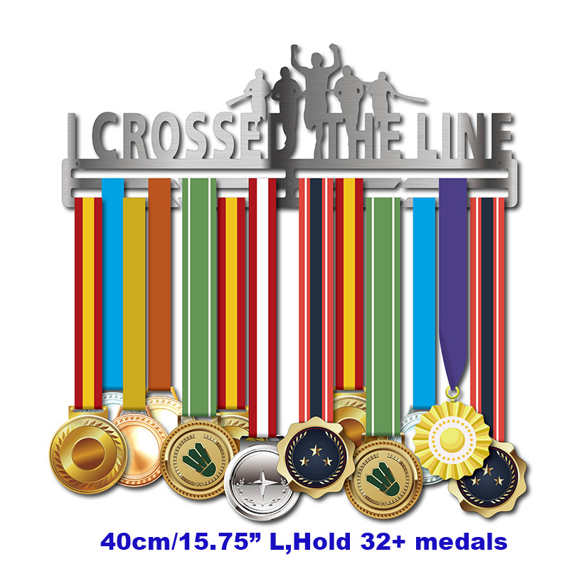 Marathon medal hanger Running medal display rack sport medal hanger hold 32+ medals 2.5mm thickness stainless steel: 40cm Stainless steel