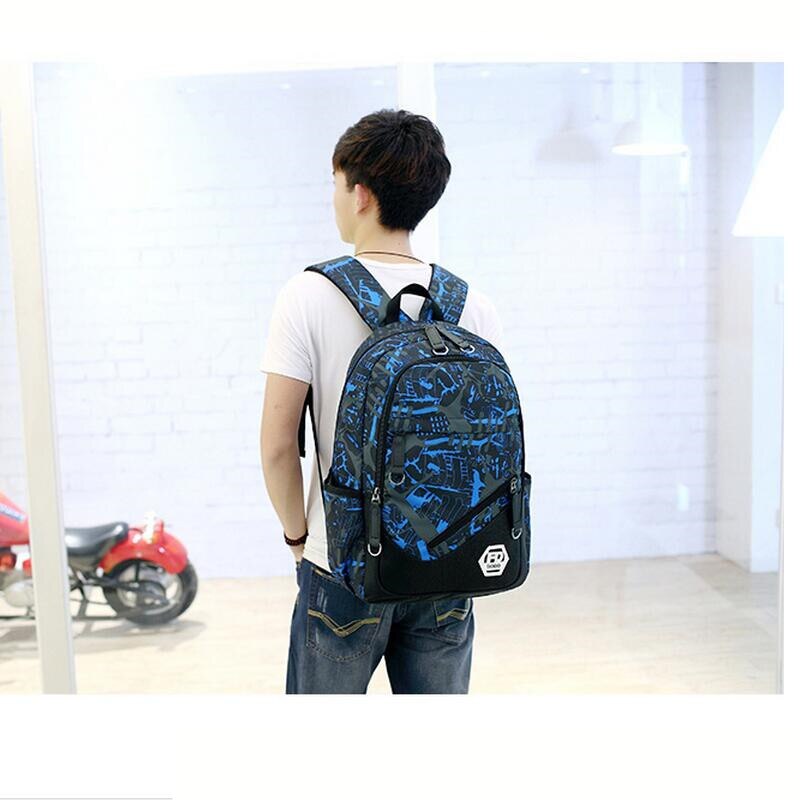 Männer Reise Rucksack Männlichen Laptop Tasche 15,6 zoll Hochschule Schule Taschen Hohe Schule Rucksäcke Für Jungen Mit USB Hafen