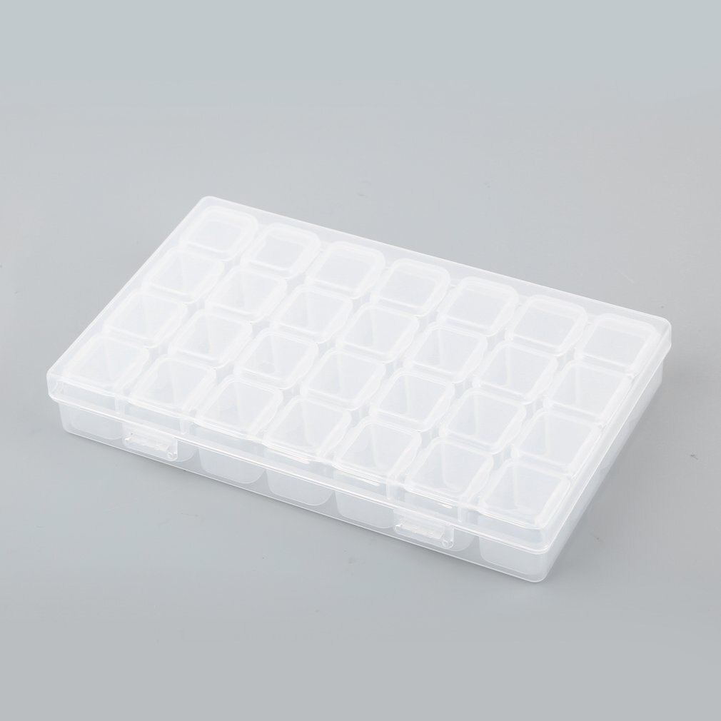 28 Raster Doorzichtige Plastic Opbergdoos Jewel Diamond Schilderij Kits Nail Art Strass Gereedschappen Kralen Storage Box Case Organizer