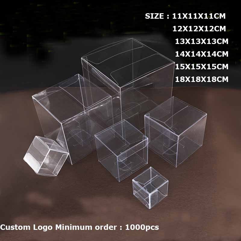 Different Sizes square Clear PVC Boxes Transparent Waterproof Box PVC Plastic Packaging Box For Souvenir/Candy/Toys 10pcs