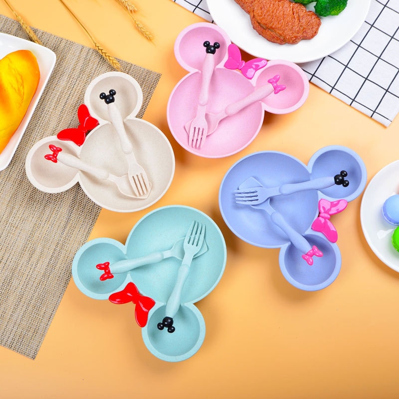 3 Stks/set Kinderen Tarwe Stro Kom Kinderen Leren Bowls Dikker Leuke Baby Kom Bpa Gratis