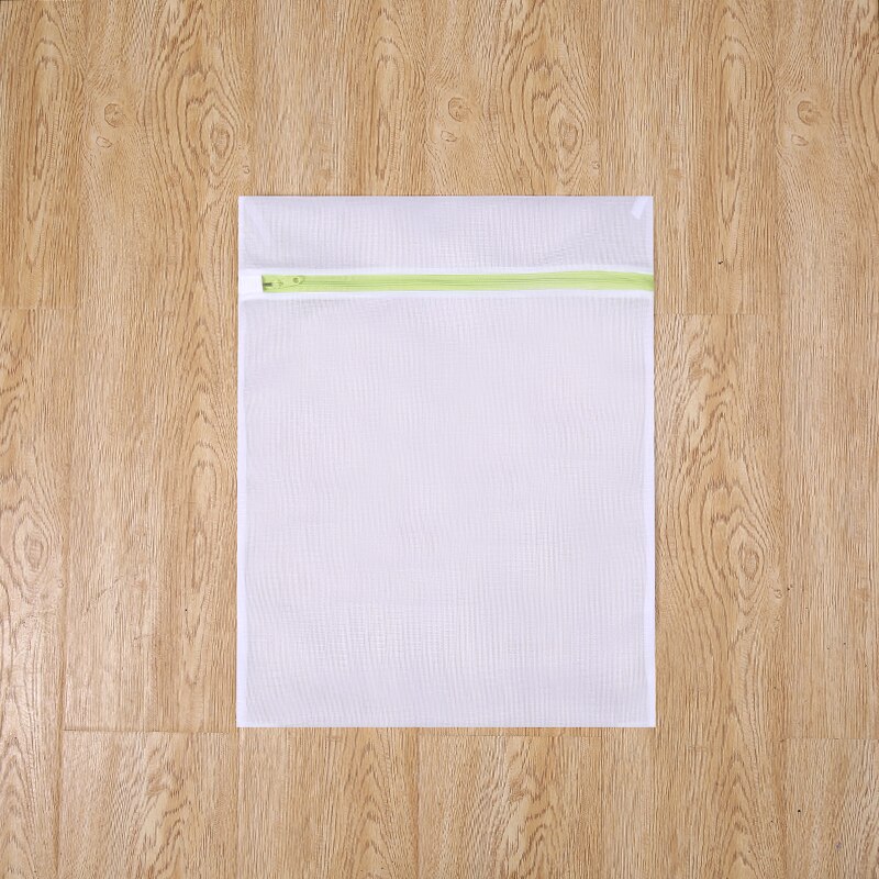 Clothes Washing Machine Laundry Bag With Green Zipper Fine Mesh Net Bra Washing Bag Black Wash Polyester Bags: 40CMX50CM