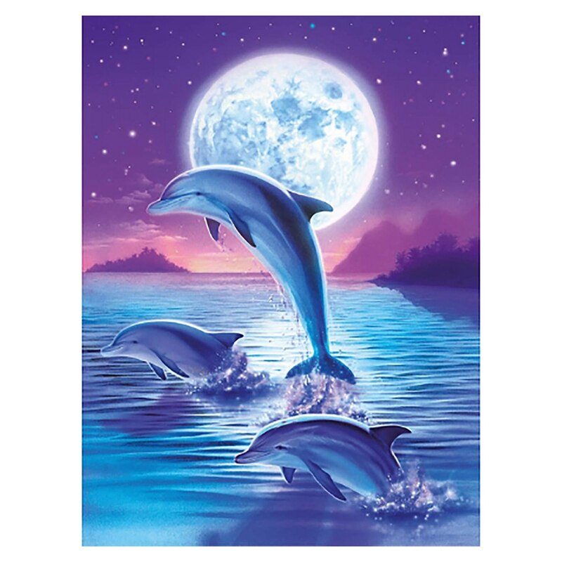 DIY 5D Diamond Painting Kits for Adults Dolphin Embroidery Diamond Art Painting Full Drill Home Wall Decor: Default Title