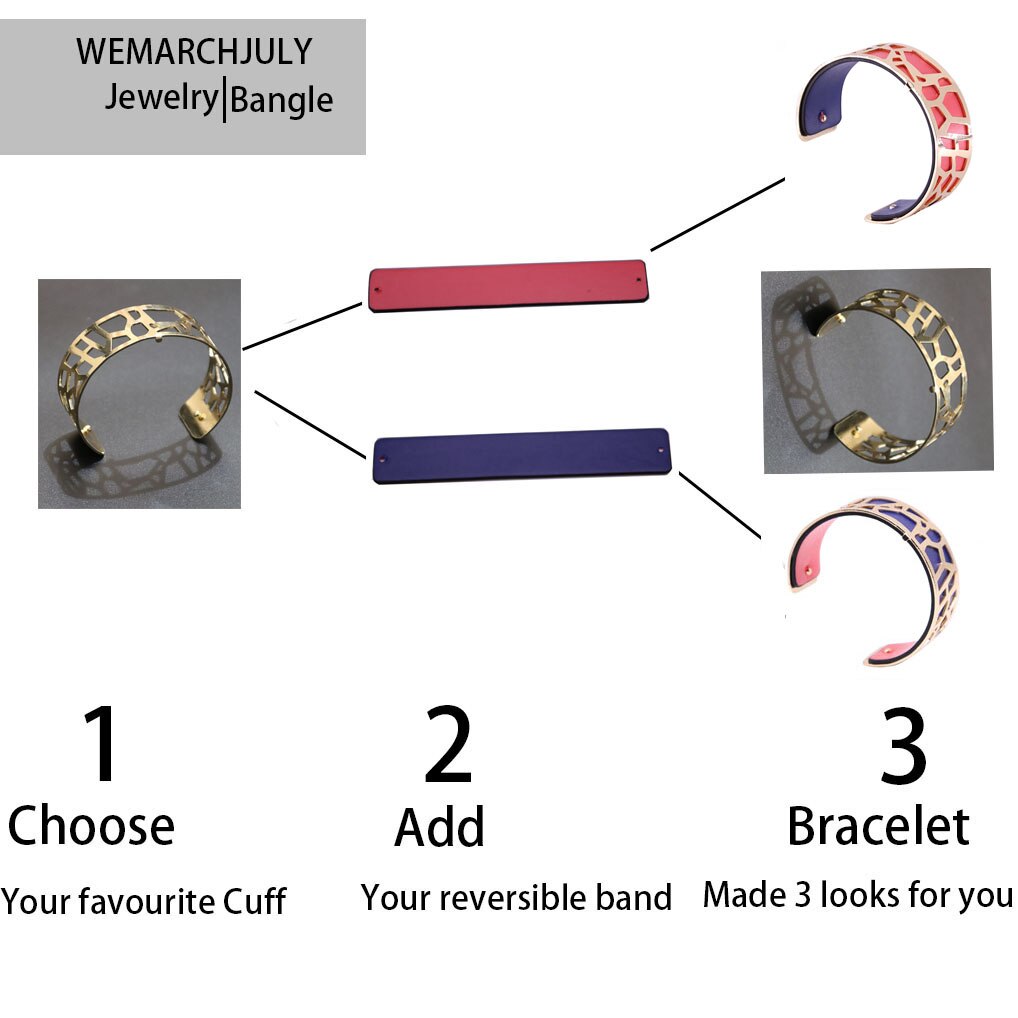 25mm Flower Reversible Interchangeable Leather Cuff Bracelet Bangles with Gold Color Manchette Femme Bracelet Jewelry for Women