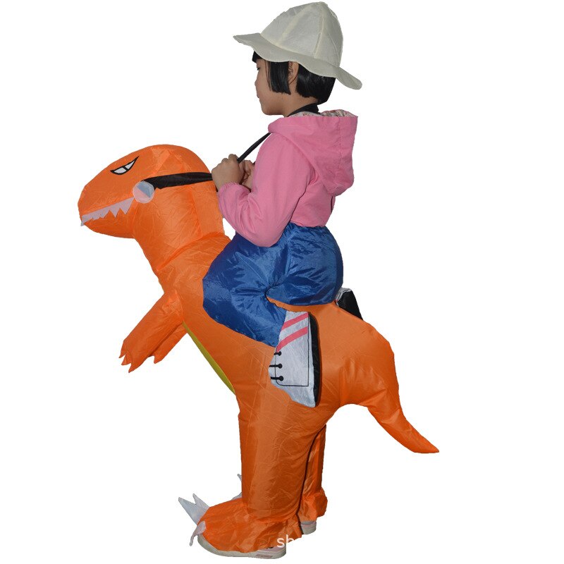 Inflatable 3D Dinosaur Costume party Cosplay costumes Fancy Mascot Anime halloween can ride Costume For adult kids Dino Cartoon: orange S