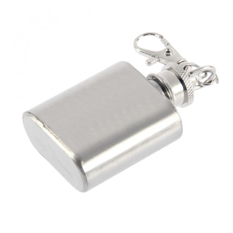 Heupfles mini pocket heupfles met sleutelhanger sleutelhanger drankopslag roestvrij staal 1oz
