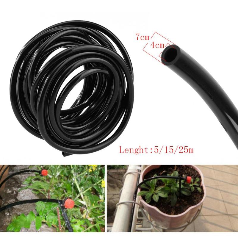 Pvc 4/7mm mikro drypp vanning slange rør 5/15/25m vannslange til hageanlegg planter blomster vanning sprinker
