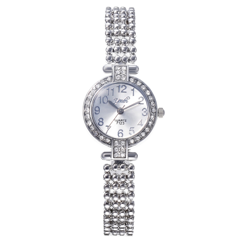 Toppmärke lyx armband klockor damklocka roséguld damklockor diamant damklockor klocka relogio feminino reloj mujer: Silver-