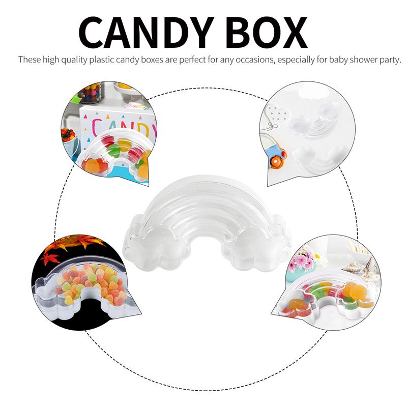 12 stuks/pak plastic snoepdoosjes in de vorm van wolken, kleurrijke snoepdozen voor kerstfeestjes, decoratieve benodigdheden