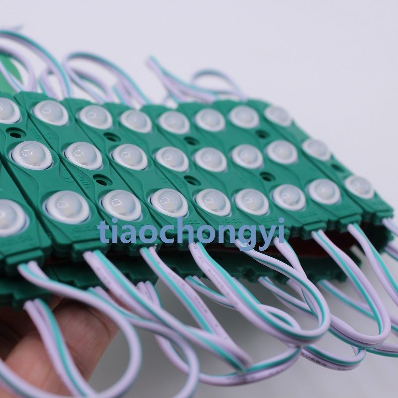1.5W 2835 Red Green Bule white 160 degrees LED Module 3LED Light Waterproof 12v: Green