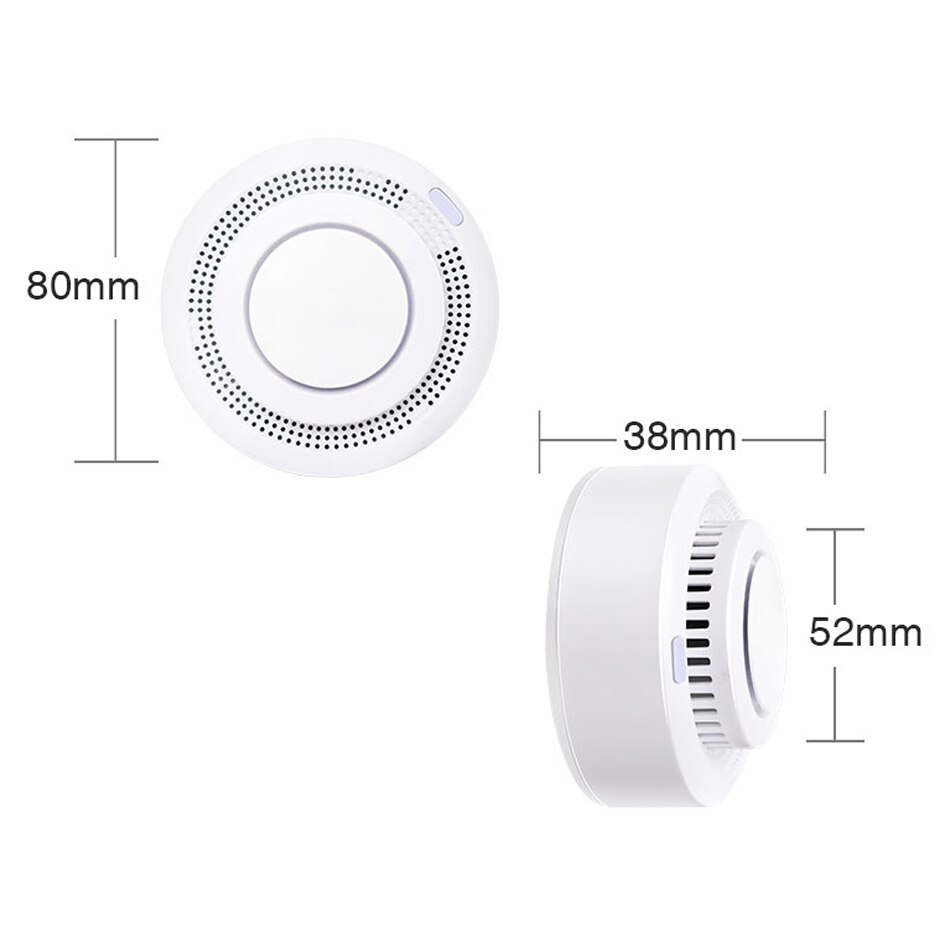 AVATTO-Detector de humo inteligente con WiFi, alarma de fuego, Sensor de temperatura, sistema de seguridad para el hogar, funciona con la aplicación Tuya Smart Life