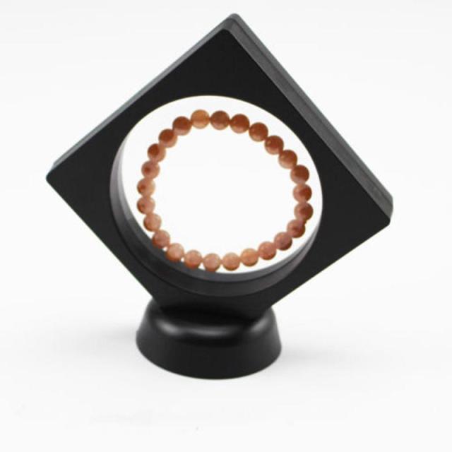 Suspension Packing Box Jewelry Protective Elasticity Film Picture Frames Display: Black Round 90x90mm